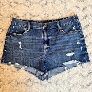 Aerie Blue Denim Distressed Shorts